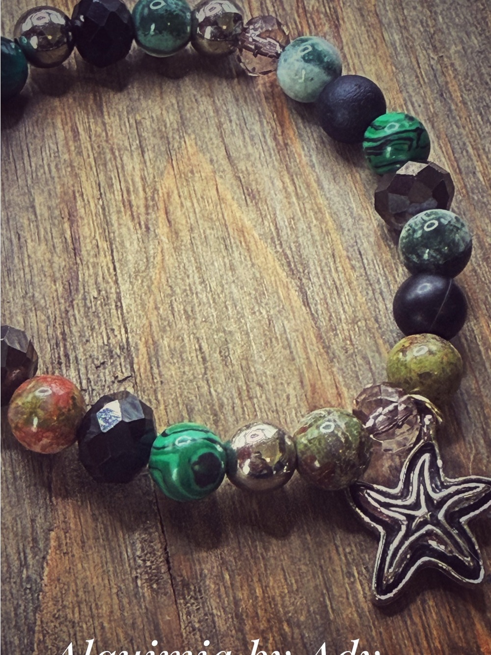 Fall essentials + OLIVE GREEN AGATES bracelet DUO - Picture 4 of 9